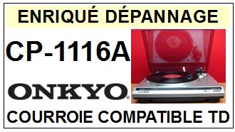 ONKYO CP1116A CP-1116A <br>Courroie plate d\'entrainement tourne-disques (<b>flat belt</b>)<small> 2016-02</small>