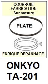 ONKYO TA201 TA-201 <br>courroie plate pour platine K7 (tape deck<B> flat belt</B>)<SMALL> 2018 AVRIL</small>