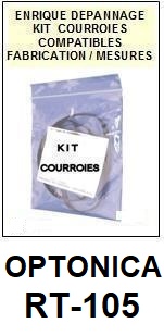 OPTONICA RT105 RT-105 <BR>kit 2 courroies pour platine k7 (<b>set belts</b>)<small> 2017 OCTOBRE</small>