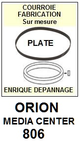 ORION MEDIA CENTER 806  <br>Courroie plate d'entrainement tourne-disques (<b>flat belt</b>)<small> 2017-02</small>
