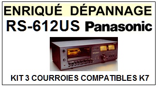 PANASONIC RS612US RS-612 US <BR>kit 3 courroies pour platine k7 (<b>set belts</b>)<small> 2017-02</small>
