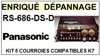 PANASONIC RS686DSD RS-686-DS-D kit 5 Courroies Platine K7 <br><small> 2014-03</small>