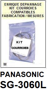 PANASONIC SG3060L SG-3060L <BR>kit 2 courroies pour platine k7 (<b>set belts</b>)<small> 2017 SEPTEMBRE</small>