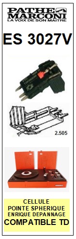 PATHE MARCONI platine ES3027V  Cellule diamant sphrique <BR><SMALL>s-cel 2014-05</small>