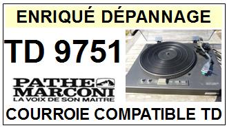 PATHE MARCONI<br> TD9751  courroie (flat belt) pour tourne-disques <BR><small> 2015-08</small>