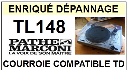 PATHE MARCONI TL148  <br>Courroie plate d'entrainement tourne-disques (<b>flat belt</b>)<small> 2016-03</small>