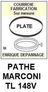 PATHE MARCONI TL148V  <br>Courroie plate d\'entrainement tourne-disques (<b>flat belt</b>)<small> 2016-03</small>