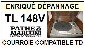 PATHE MARCONI TL148V  <br>Courroie plate d\'entrainement tourne-disques (<b>flat belt</b>)<small> 2016-03</small>