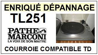 PATHE MARCONI TL251  <br>Courroie plate d\'entrainement tourne-disques (<b>flat belt</b>)<small> 2016-04</small>