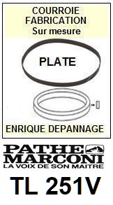 PATHE MARCONI<br> TL251V  Courroie (flat belt) pourTourne-disques <BR><small>a 2015-01</small>