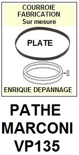 PATHE MARCONI VP135   <br>Courroie plate d'entrainement tourne-disques (<b>flat belt</b>)<small> mars-2017</small>