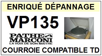 PATHE MARCONI VP135   <br>Courroie plate d'entrainement tourne-disques (<b>flat belt</b>)<small> mars-2017</small>