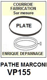 PATHE MARCONI VP155  <br>Courroie plate d'entrainement tourne-disques (<b>flat belt</b>)<small> 2017-01</small>