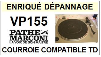 PATHE MARCONI VP155  <br>Courroie plate d'entrainement tourne-disques (<b>flat belt</b>)<small> 2017-01</small>