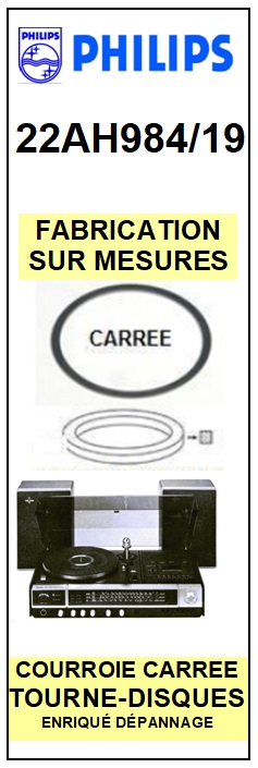 PHILIPS 22AH984/19 Courroie compatible tourne-disques