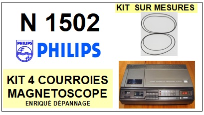 PHILIPS N1502  kit 3 Courroies Compatibles Magntoscope