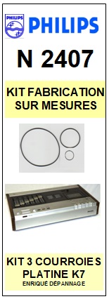 PHILIPS N2407 kit 3 courroies compatibles platine k7