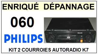 PHILIPS  060  22AC060/00  <br>kit 2 Courroies pour AUTORADIO (<b>set belts</b>)<small> 2017 JUIN </small>