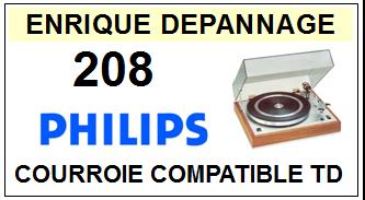 PHILIPS<br> 208  courroie (square belt) pour tourne-disques <BR><small>a 2014-12</small>