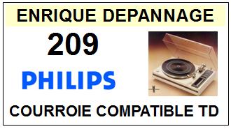 PHILIPS 209  Courroie Tourne-disques <BR><small>sce 2014-04</small>
