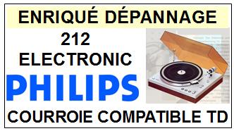 PHILIPS<br> 212 ELECTRONIC courroie (belt) pour tourne-disques <BR><small>a 2014-11</small>