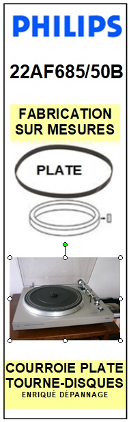 PHILIPS<br> 22AF685/50B  Courroie (flat belt) pour Tourne-disques <BR><small>a 2015-01</small>