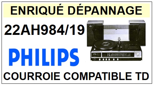 PHILIPS 22AH984/19 Courroie compatible tourne-disques