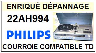 PHILIPS 22AH994 <BR>courroie d\'entrainement pour tourne-disques (<b>square belt</b>)<small> 2016-01</small>