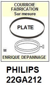 PHILIPS<br> 22GA212 courroie (flat belt) pour tourne-disques <BR><small>a 2015-01</small>