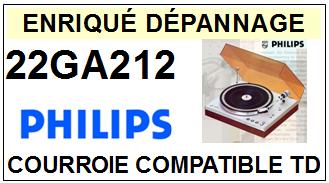 PHILIPS<br> 22GA212 courroie (flat belt) pour tourne-disques <BR><small>a 2015-01</small>