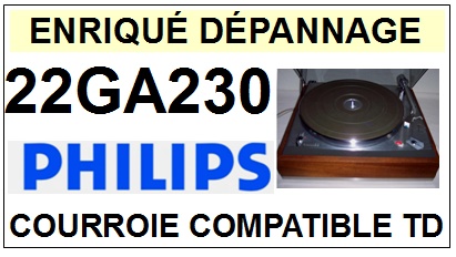 PHILIPS 22GA230  <BR>courroie d'entrainement tourne-disques (<b>square belt</b>)<small> 2016-04</small>