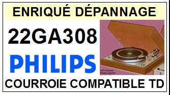 PHILIPS<br> 22GA308 courroie (square belt) pour tourne-disques <BR><small>a 2015-01</small>
