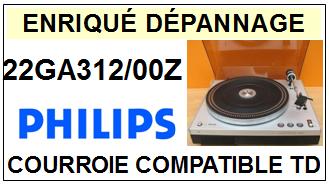 PHILIPS 22GA312 00Z  <br>Courroie d'entrainement pour tourne-disques (flat belt)<small> 2015-11</small>