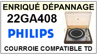 PHILIPS 22GA408  <BR>courroie d'entrainement tourne-disques (<b>square belt</b>)<small> 2017-AVRIL</small>