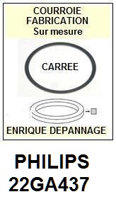 PHILIPS 22GA437   <BR>courroie d'entrainement tourne-disques (<b>square belt</b>)<small> fevrier-2017</small>