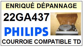 PHILIPS 22GA437   <BR>courroie d'entrainement tourne-disques (<b>square belt</b>)<small> fevrier-2017</small>