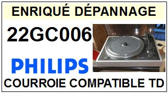 PHILIPS <br>22GC006 Courroie pour tourne-disques (belt) <BR><small>a 2014-11</small>