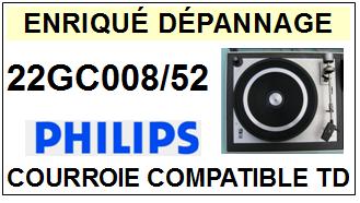 PHILIPS<br> 22GC008/52 22GC008-52 Courroie (square belt) pour tourne-disques  <BR><small>a 2015-05</small>