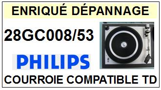 PHILIPS <br>22GC008/53  Courroie (square belt) pour tourne-disques <BR><small>a 2015-05</small>