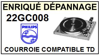 PHILIPS <br>22GC008  Courroie pour tourne-disques (belt) <BR><small> 2014-11</small>