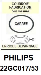 PHILIPS 22GC017/53  <BR>courroie d'entrainement tourne-disques (<b>square belt</b>)<small> 2017 AOUT</small>