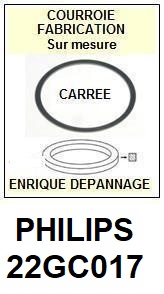 PHILIPS 22GC017  <BR>courroie d'entrainement tourne-disques (<b>square belt</b>)<small> 2017 AOUT</small>