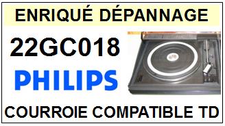 PHILIPS  22GC018    Courroie Compatible Tourne-disques
