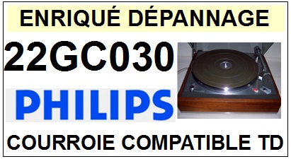 PHILIPS 22GC030  <BR>courroie d'entrainement tourne-disques (<b>square belt</b>)<small> 2016-04</small>
