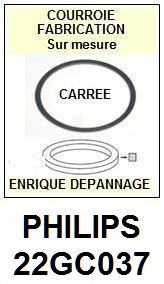 PHILIPS 22GC037  <BR>courroie d\'entrainement tourne-disques (<b>square belt</b>)<small> MARS-2017</small>