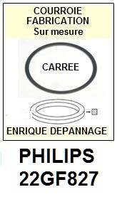 PHILIPS 22GF827  <BR>courroie d'entrainement tourne-disques (<b>square belt</b>)<small> fevrier-2017</small>