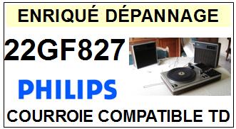 PHILIPS 22GF827  <BR>courroie d'entrainement tourne-disques (<b>square belt</b>)<small> fevrier-2017</small>