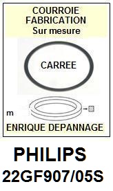 PHILIPS 22GF907/05S 22GF907 05S <BR>courroie d'entrainement tourne-disques (<b>square belt</b>)<small> 2017-02</small>