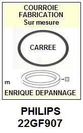 PHILIPS 22GF907  <BR>courroie d'entrainement tourne-disques (<b>square belt</b>)<small> 2017-01</small>