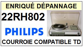 PHILIPS 22RH802  <BR>courroie d'entrainement tourne-disques (<b>square belt</b>)<small> MARS-2017</small>